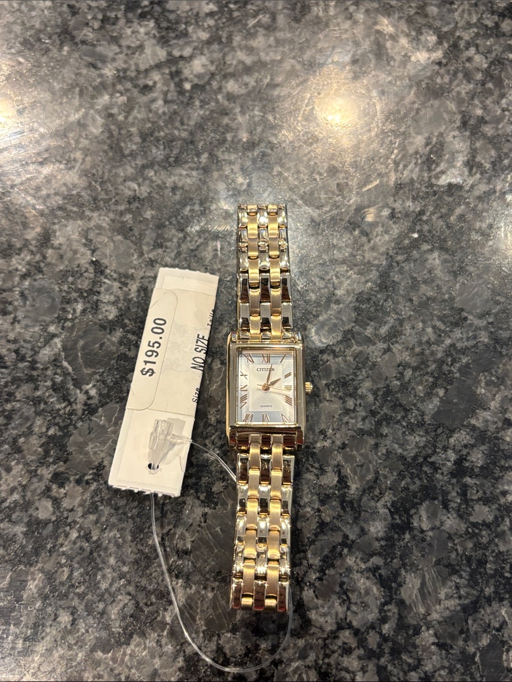 Citizen Women's Two-Tone Gold and Silver Rectangular Bracelet Watch